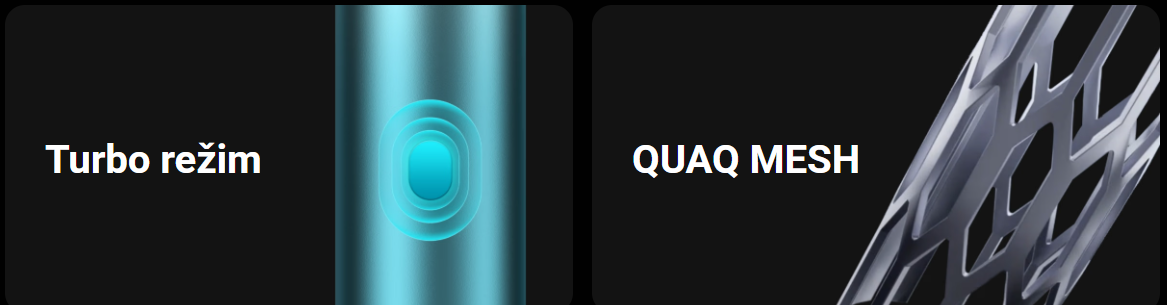 nové tlačidlo pre turbo režim a quaq cievka